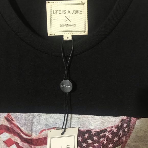 Eleven Paris Life is a Joke T-Shirt Black NWT - Picture 2 of 2